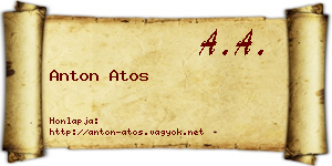 Anton Atos névjegykártya